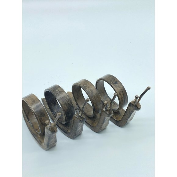 Set of Four Metal Cast Iron Snail Napkin Holders Farmhouse 2.5" H x 1.5" W Retro - Picture 3 of 11